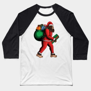 Santa Sasquatch is Coming to Town, Christmas Bigfoot Funny Design Baseball T-Shirt